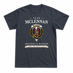 McLennan Modern Tartan Crest Mischief and Mayhem T-shirt