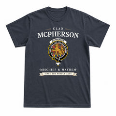 McPherson Weathered Tartan Crest Mischief and Mayhem T-shirt