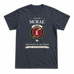 McRae Modern Tartan Crest Mischief and Mayhem T-shirt