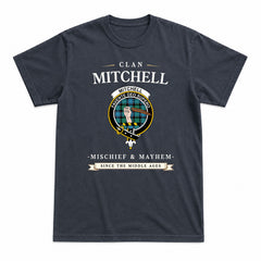 Mitchell Ancient Tartan Crest Mischief and Mayhem T-shirt