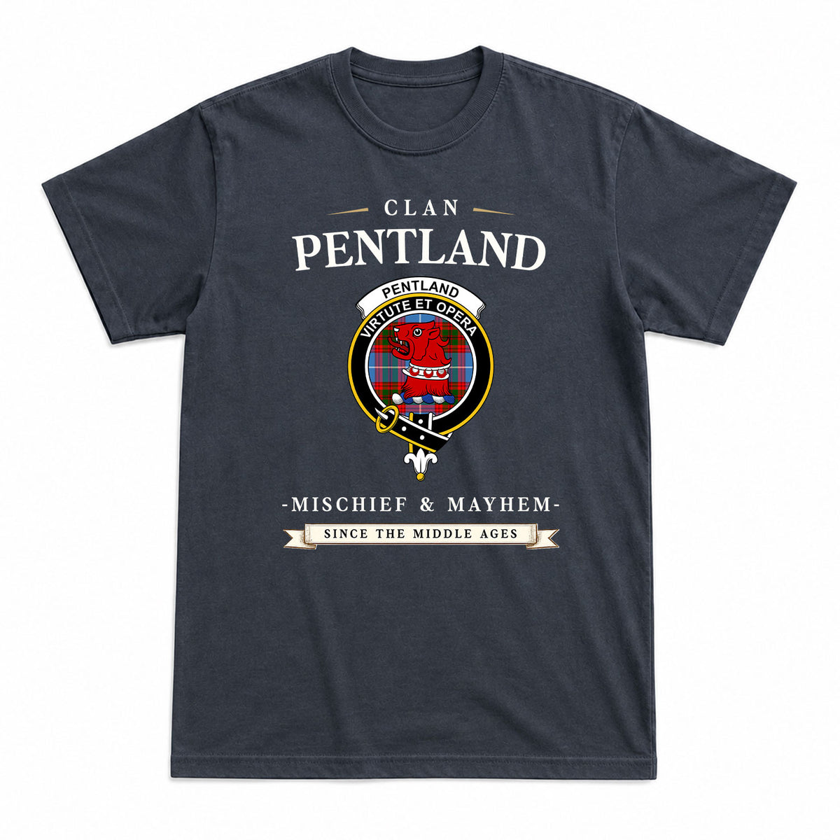 Pentland Tartan Crest Mischief and Mayhem T-shirt