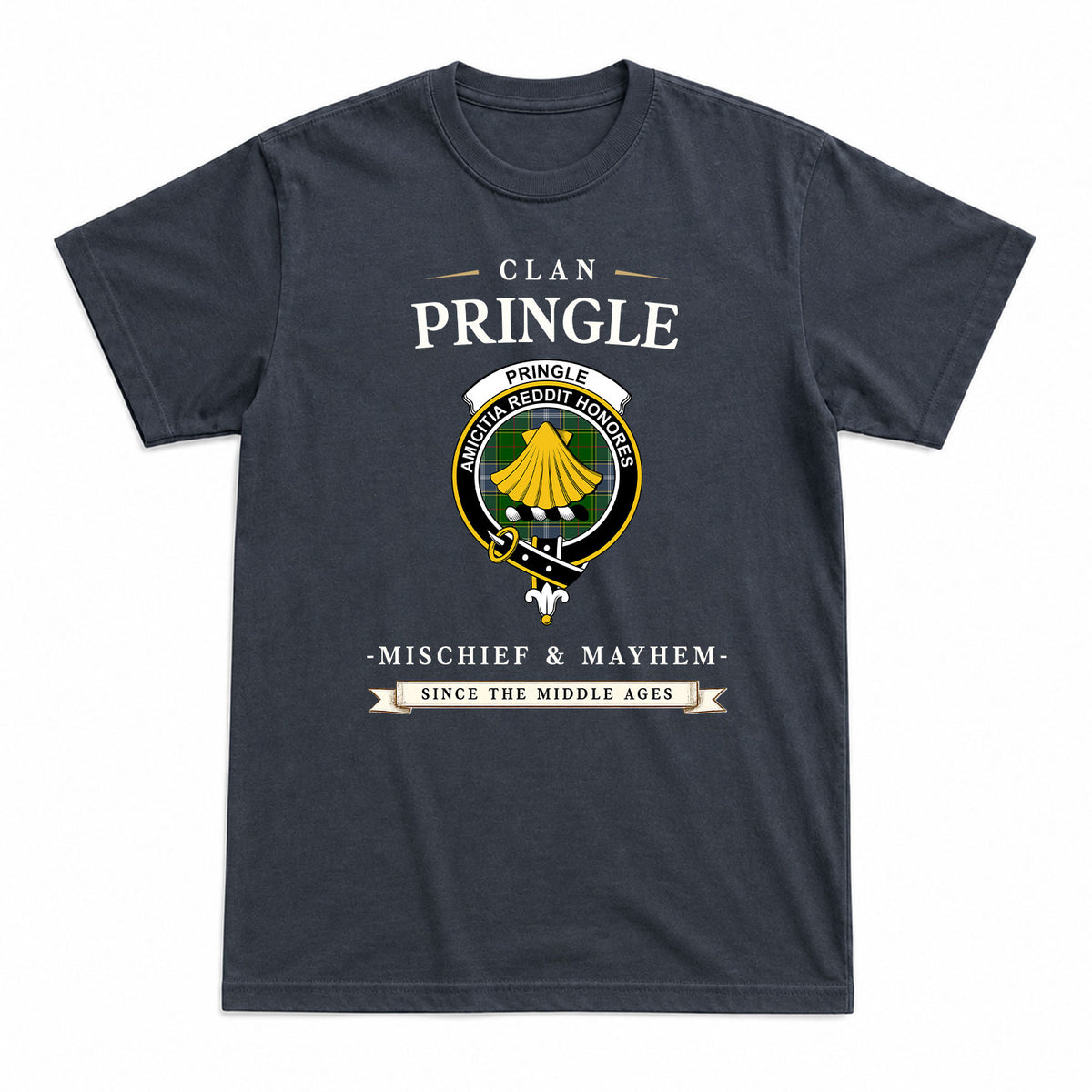 Pringle Tartan Crest Mischief and Mayhem T-shirt