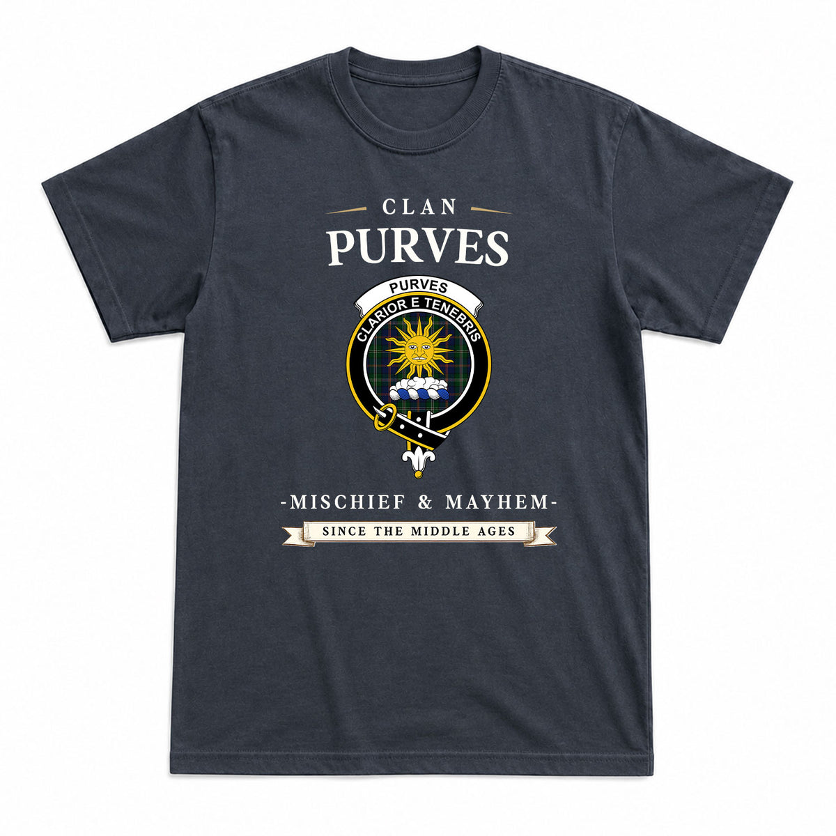 Purves Tartan Crest Mischief and Mayhem T-shirt