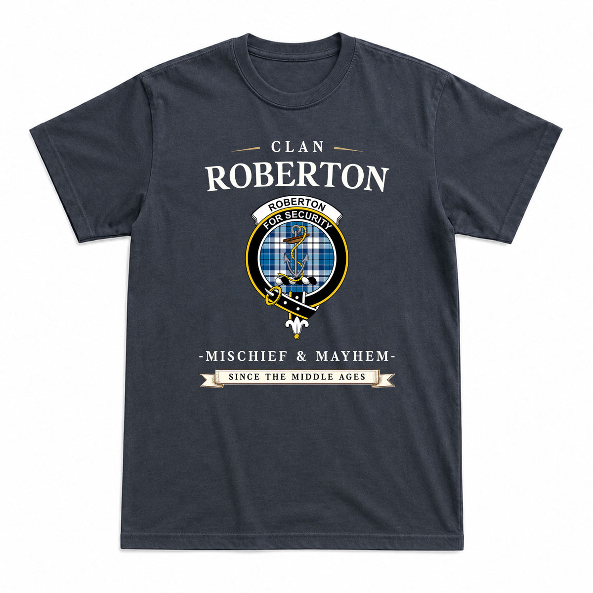Roberton Tartan Crest Mischief and Mayhem T-shirt
