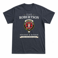 Robertson Modern Tartan Crest Mischief and Mayhem T-shirt