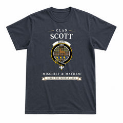 Scott Green Weathered Tartan Crest Mischief and Mayhem T-shirt