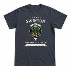 Swinton Tartan Crest Mischief and Mayhem T-shirt