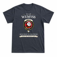 Wemyss Modern Tartan Crest Mischief and Mayhem T-shirt