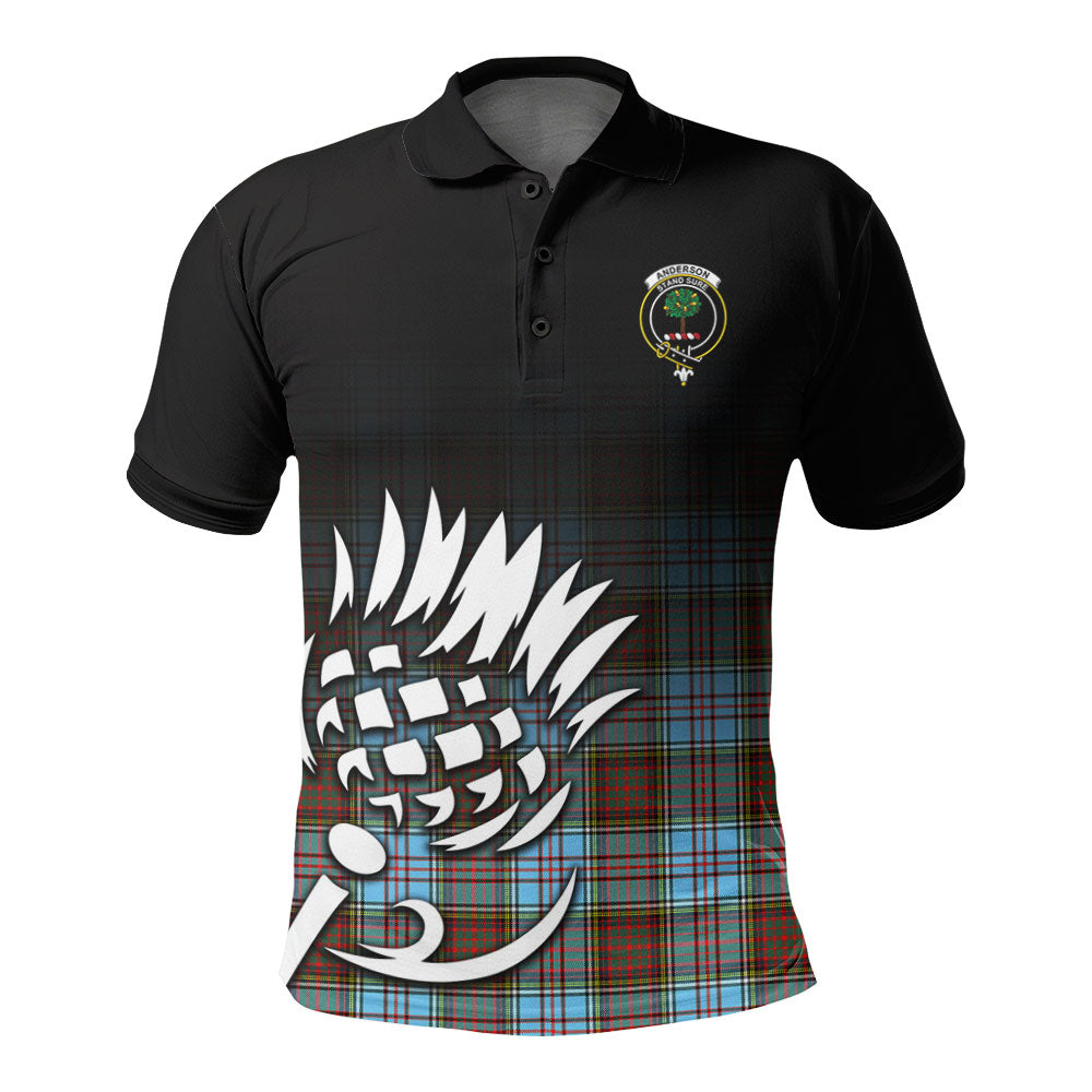 Anderson Ancient Tartan Crest Polo Shirt - Thistle Black Style