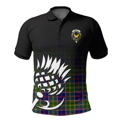 Arnott Tartan Crest Polo Shirt - Thistle Black Style