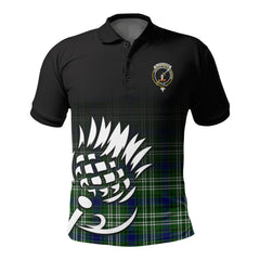 Blackadder Tartan Crest Polo Shirt - Thistle Black Style