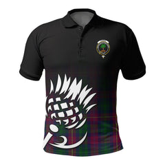Cairns Tartan Crest Polo Shirt - Thistle Black Style