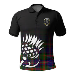 Chalmers Tartan Crest Polo Shirt - Thistle Black Style