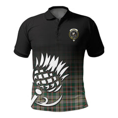 Craig Ancient Tartan Crest Polo Shirt - Thistle Black Style