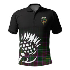 Crosbie Tartan Crest Polo Shirt - Thistle Black Style