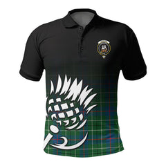 Duncan Ancient Tartan Crest Polo Shirt - Thistle Black Style
