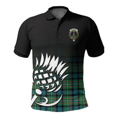 Ferguson Ancient Tartan Crest Polo Shirt - Thistle Black Style