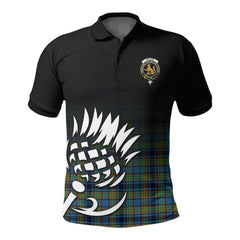 Gillies Ancient Tartan Crest Polo Shirt - Thistle Black Style