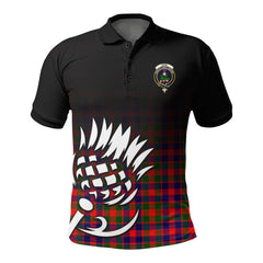 Gow (of Skeoch) Tartan Crest Polo Shirt - Thistle Black Style