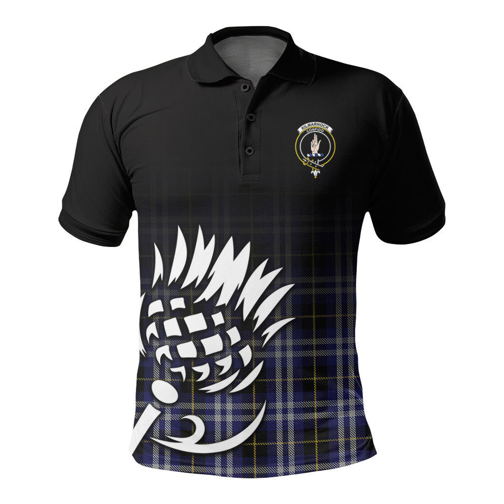 Kilmarnock Tartan Crest Polo Shirt - Thistle Black Style