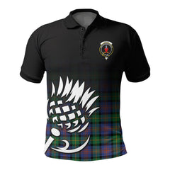 Logan Ancient Tartan Crest Polo Shirt - Thistle Black Style