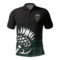 MacAuley Hunting Ancient Tartan Crest Polo Shirt - Thistle Black Style