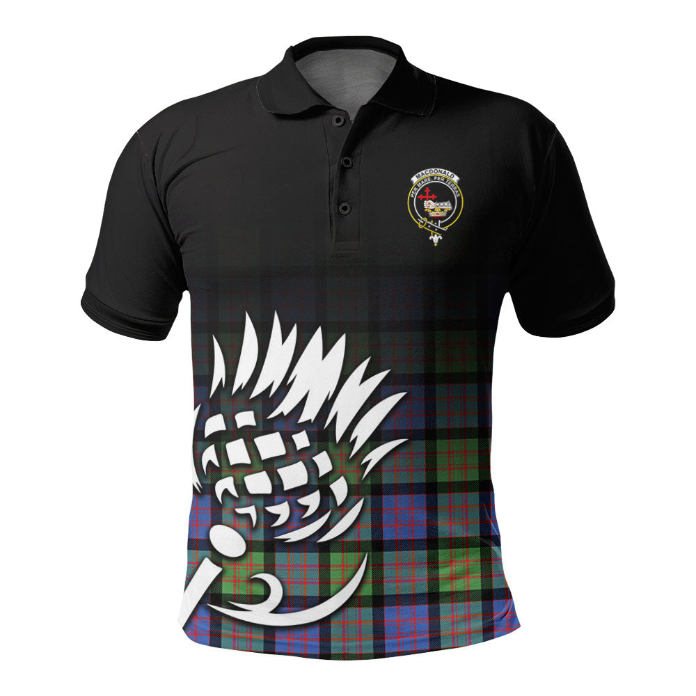 MacDonald Ancient Tartan Crest Polo Shirt - Thistle Black Style