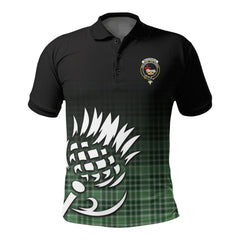 MacDonald Lord of the Isles Hunting Tartan Crest Polo Shirt - Thistle Black Style
