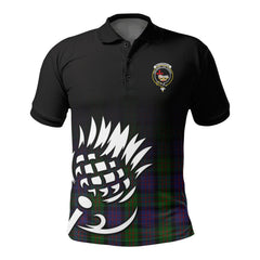MacDonald Tartan Crest Polo Shirt - Thistle Black Style