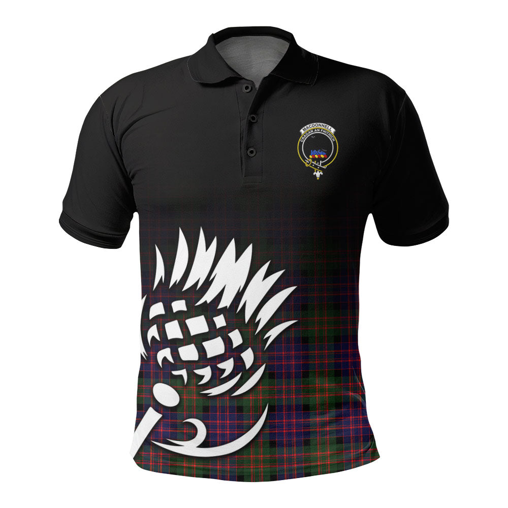 MacDonnell of Glengarry Modern Tartan Crest Polo Shirt - Thistle Black Style
