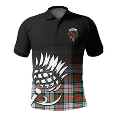 MacDuff Dress Ancient Tartan Crest Polo Shirt - Thistle Black Style