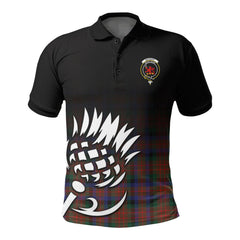 MacDuff Hunting Modern Tartan Crest Polo Shirt - Thistle Black Style