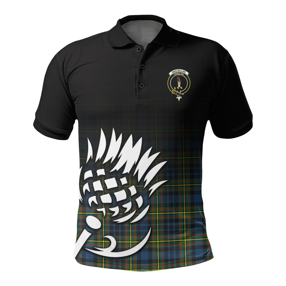 MacLellan Ancient Tartan Crest Polo Shirt - Thistle Black Style