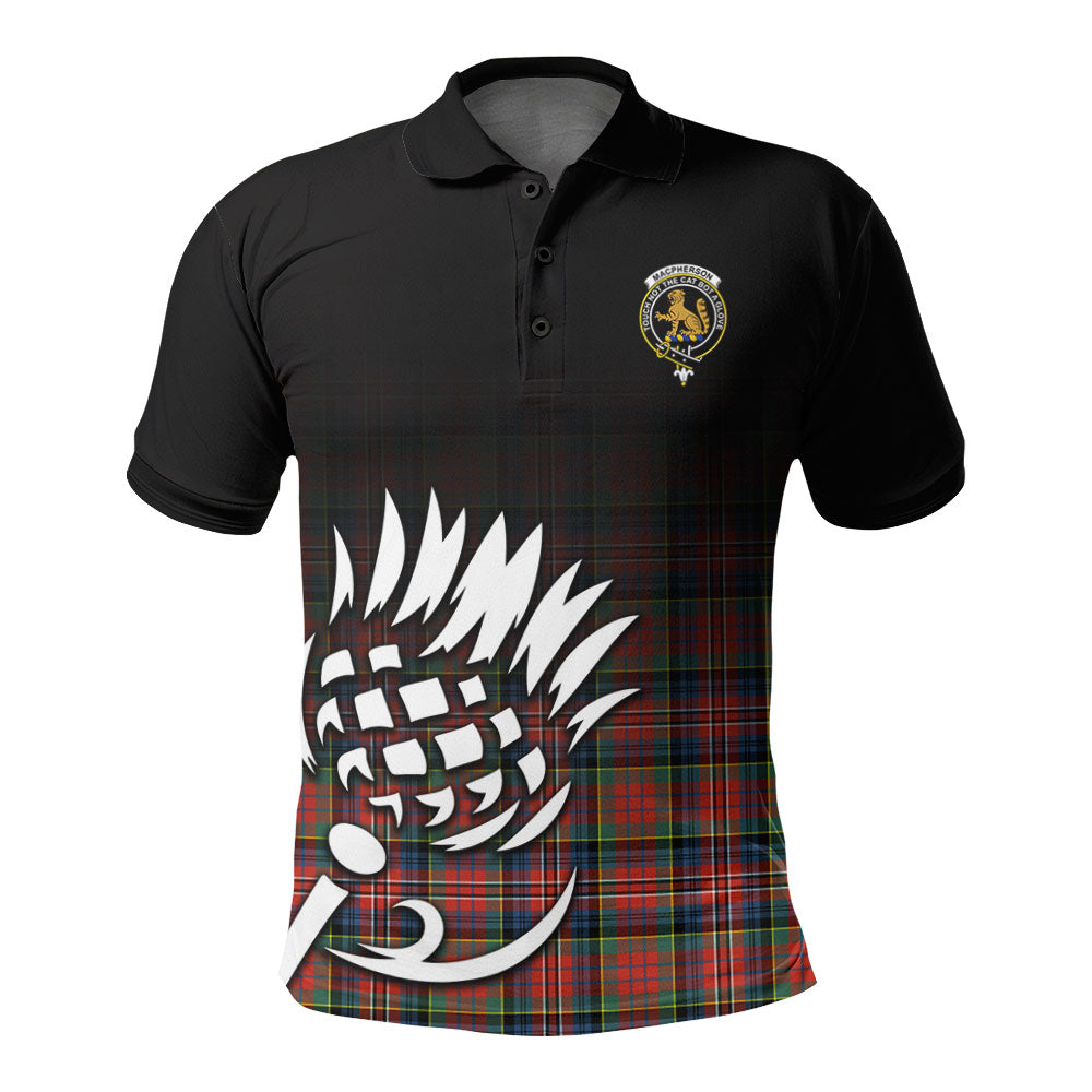 MacPherson Ancient Tartan Crest Polo Shirt - Thistle Black Style