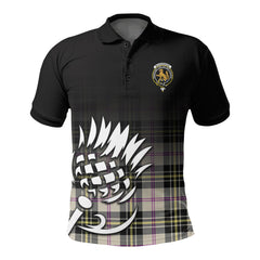 MacPherson Dress Ancient Tartan Crest Polo Shirt - Thistle Black Style