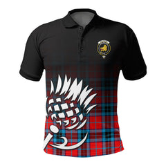 MacTavish Modern Tartan Crest Polo Shirt - Thistle Black Style