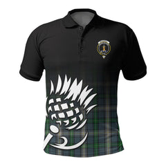 McDowall Tartan Crest Polo Shirt - Thistle Black Style