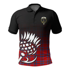 Rait Tartan Crest Polo Shirt - Thistle Black Style