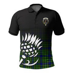 Rollo Modern Tartan Crest Polo Shirt - Thistle Black Style