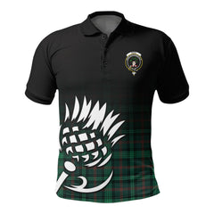 Ross Hunting Modern Tartan Crest Polo Shirt - Thistle Black Style