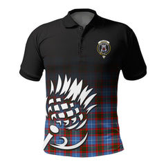 Spalding Tartan Crest Polo Shirt - Thistle Black Style