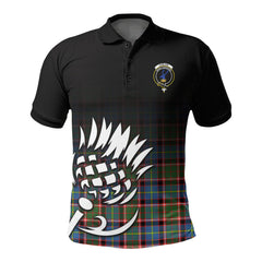 Stirling (of Cadder-Present Chief) Tartan Crest Polo Shirt - Thistle Black Style