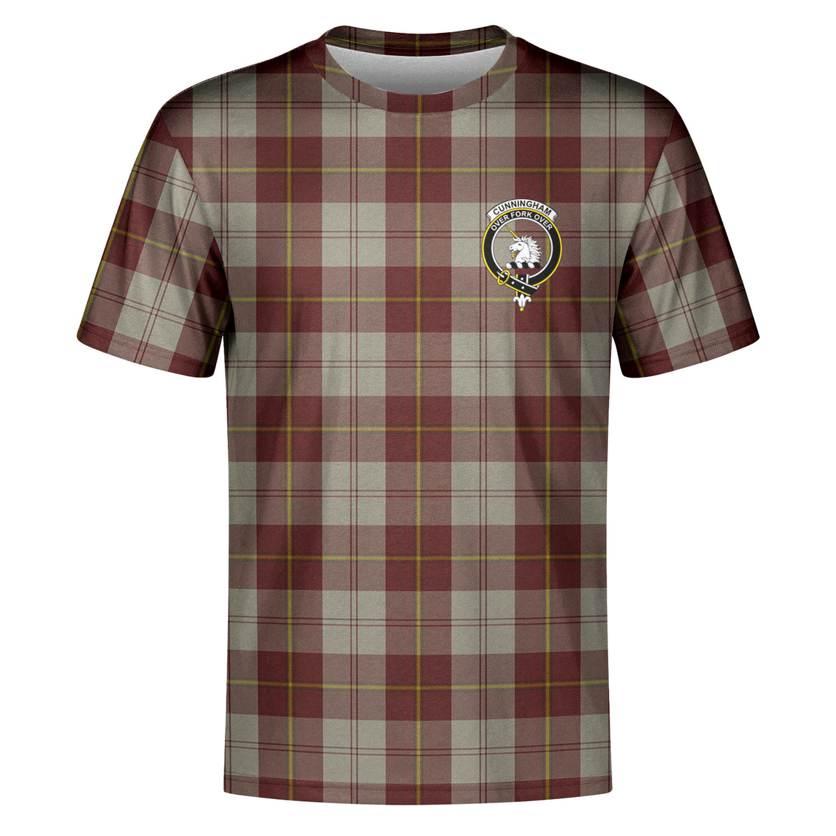 Cunningham Burgundy Dancers Tartan Crest T-shirt