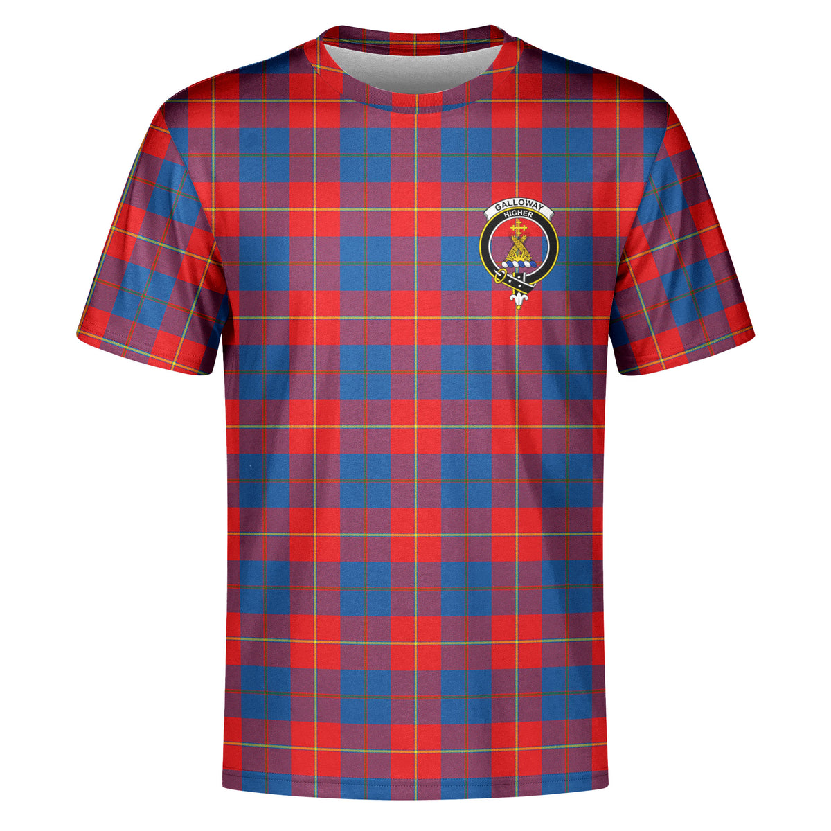 Galloway Red Tartan Crest T-shirt
