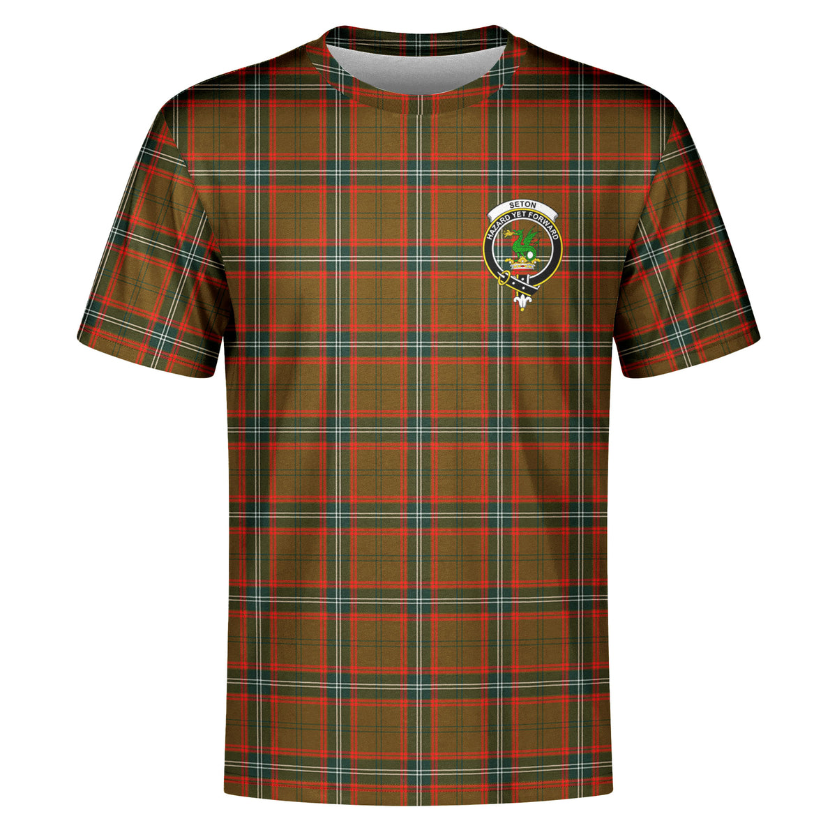 Seton Hunting Modern Tartan Crest T-shirt