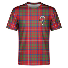 Shaw Red Modern Tartan Crest T-shirt