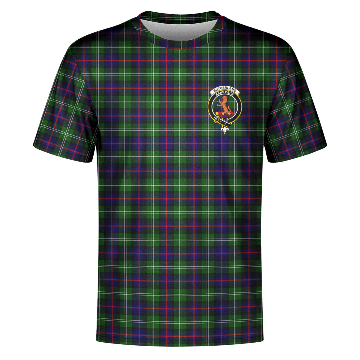 Sutherland Modern Tartan Crest T-shirt
