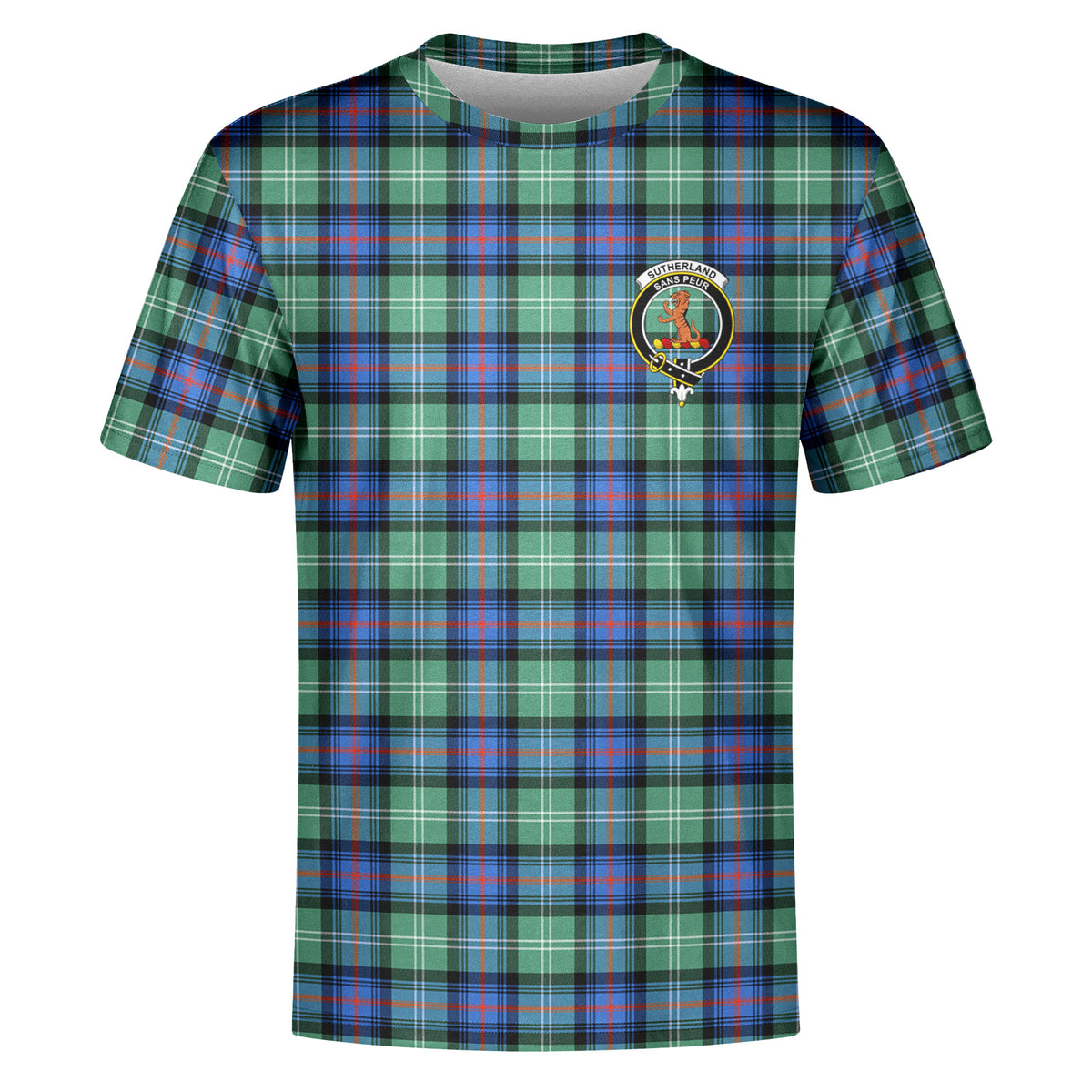 Sutherland Old Ancient Tartan Crest T-shirt