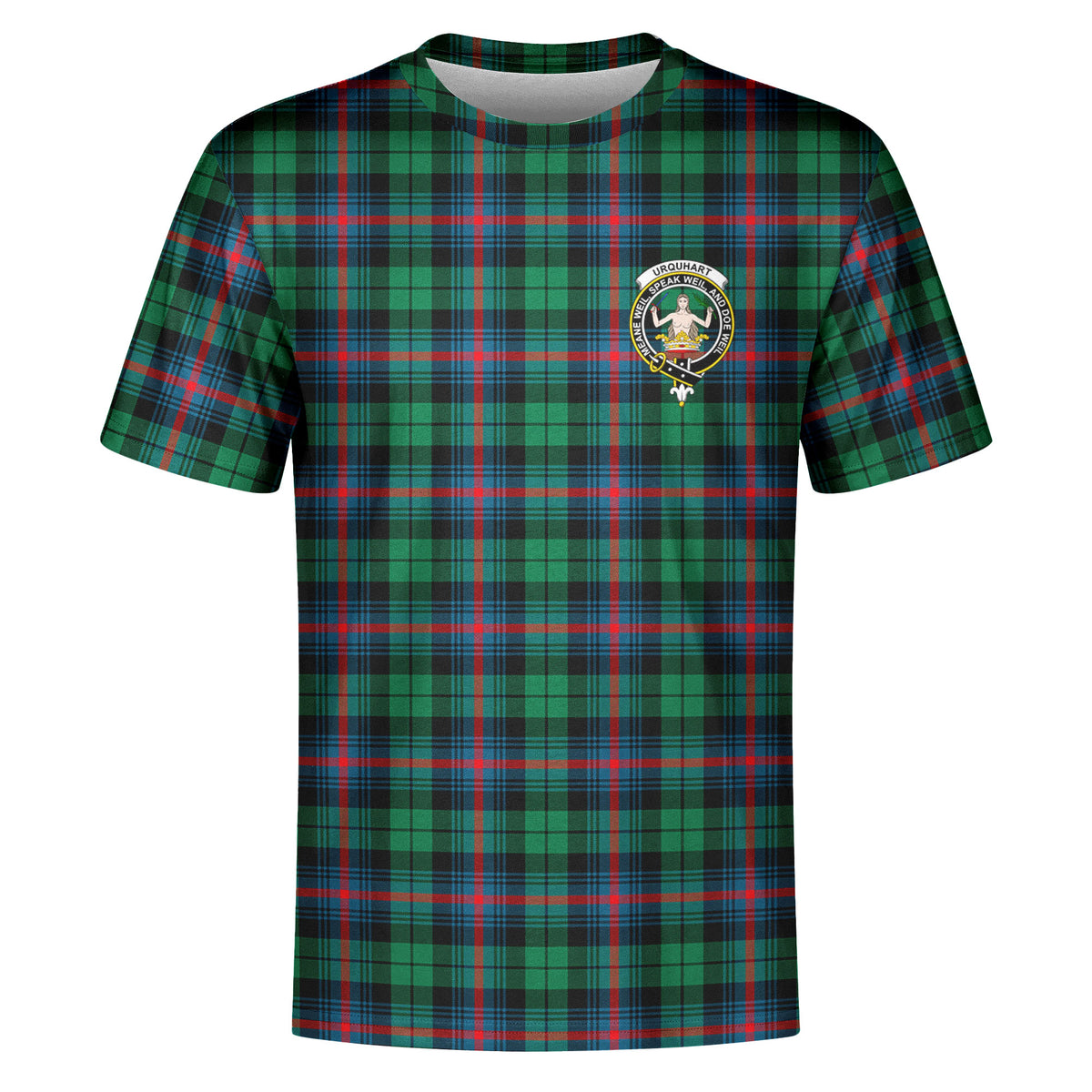 Urquhart Broad Red Ancient Tartan Crest T-shirt