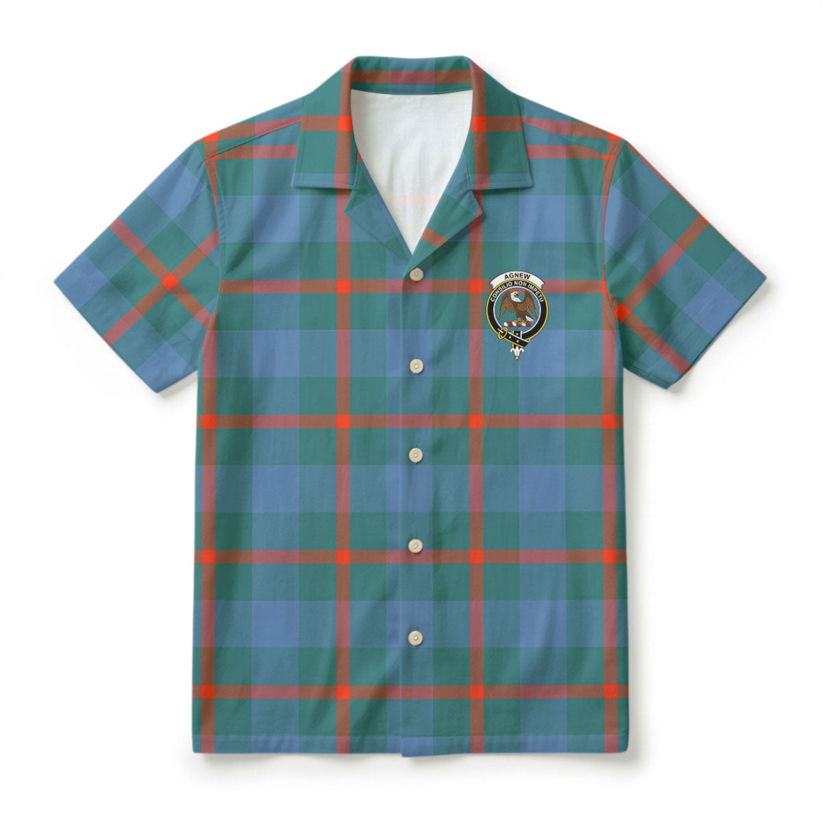 Agnew Ancient Tartan Crest Hawaiian Shirt